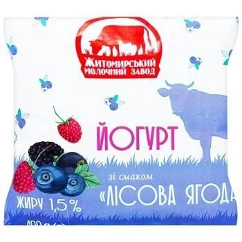 Йогурт зі смаком Лісова ягода 1.5%  400 г ЖМЗ